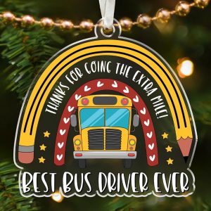 Best Bus Driver Ever Ornament School Bus Thank You Teacher Appreciation Gift