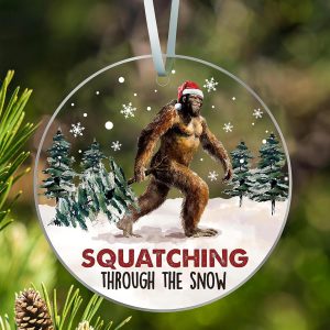 Bigfoot Saw Me But Nobody Believes Him Ornament 2025 Funny Christmas Gift For Men Adults Sasquatch Decor