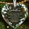 Christian Christmas Ornament Religious Gift Faith Inspirational Cross Heart Shaped God Bless Keepsake Decoration