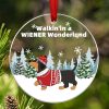 Dachshund Ornament Wiener Dog Walkin In A Wiener Wonderland Christmas Decoration