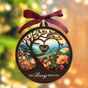 Dad Memorial Christmas Ornament In Loving Memory Forever In Our Hearts Remembrance Gift Tree Design