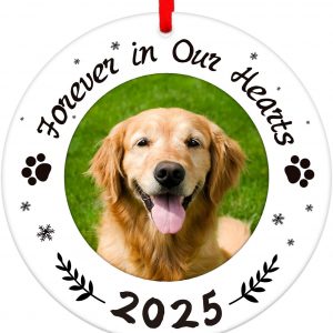Dog Memorial Christmas Ornament Forever In Our Hearts 2025 Pet Loss Remembrance Gift For Dog Lovers