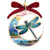Dragonfly Christmas Ornament Mountain River Landscape Holiday Tree Decoration Gift For Nature Lovers