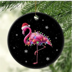 Flamingo Christmas Ornament Pink Holiday Tree Decoration Gift For Flamingo Lovers And Bird Collectors