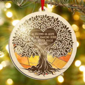 Friend Suncatcher Christmas Ornament Tree Of Life God’s Way Friendship Gift Best Friend Keepsake Holiday Decor