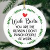 Work Bestie Christmas Ornament Funny Coworker Gift Office Humor Friend Decoration Reason I Dont Punch People