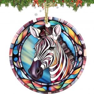 Zebra Christmas Ornament Acrylic Style Holiday Tree Decoration Gift For Animal Lovers