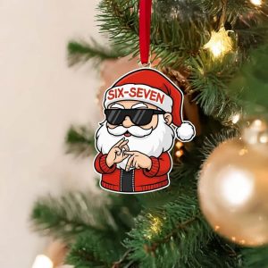 Christmas Gift for Kids – Gen Alpha Humor Ornament Six Seven Christmas