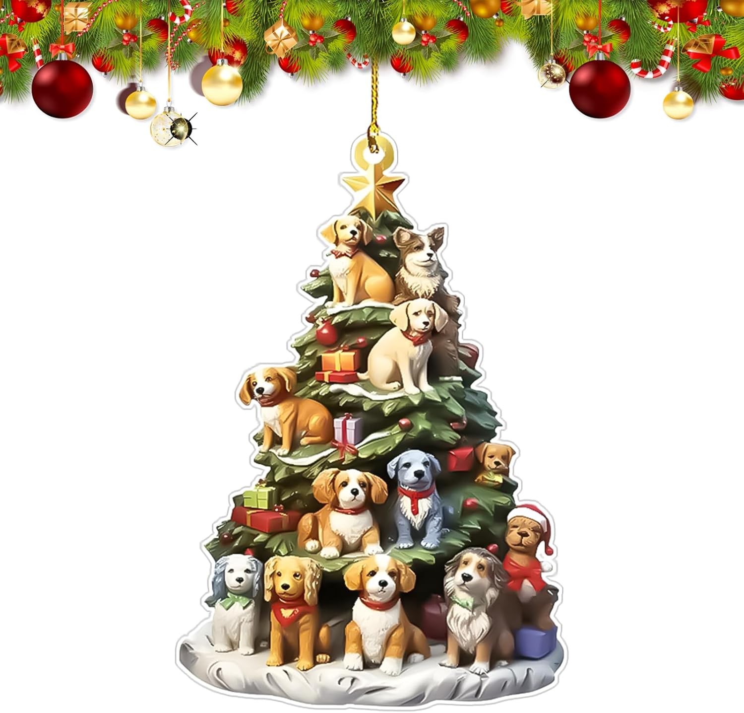 German Shepherd Ornament American Flag Dog Christmas Tree Decoration 2025 German Shepherd Ornament American Flag Dog Christmas Tree Decoration 2025