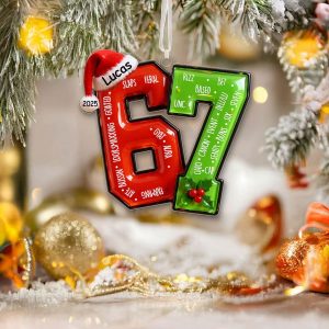 Funny Teen Slang Ornament 67 – Gen Z Meme Christmas Ornament Six Seven Christmas