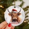 Highland Cow Christmas Ornament Personalized Holiday Tree Decoration Gift For Cow Lovers And Farmers