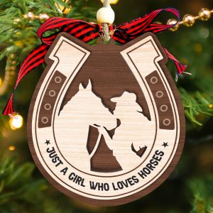 Horse Christmas Ornament Just A Girl Who Loves Horses Holiday Tree Decoration Gift For Horse Lovers