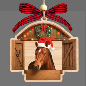 Horse Christmas Ornament Merry Horsemas Barn Holiday Tree Decoration Gift For Horse Owners