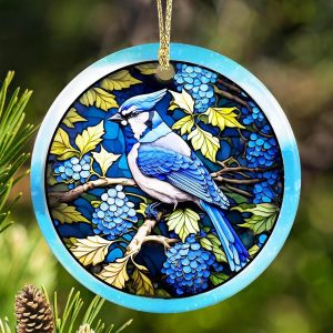 Hummingbird Christmas Ornament Acrylic Holiday Tree Decoration Gift For Bird Lovers