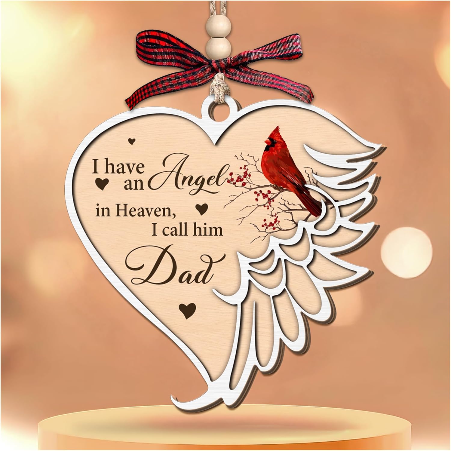 I Have An Angel In Heaven Dad Memorial Ornament Cardinal Wings Sympathy Gift Bereavement Keepsake Christmas Decoration I Have An Angel In Heaven Dad Memorial Ornament Cardinal Wings Sympathy Gift Bereavement Keepsake Christmas Decoration
