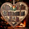 Just A Girl Who Loves Books Ornament Heart Bookshelf Christmas Tree Decoration