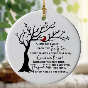 Loving Memory Christmas Ornament Cardinal Tree Of Life Bereavement Keepsake
