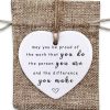 May You Be Proud Of The Work Thank You Ceramic Heart Ornament Appreciation Gift For Coworker Teacher Mentor Keepsake