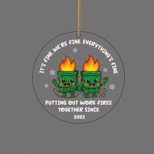 Merry Dump Firester Funny Ornament Christmas 2025 Gag Gift For Adults White Elephant Joke Exchange Decoration