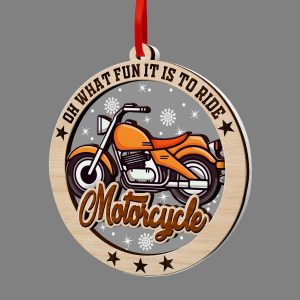 Motorcycle Christmas Ornament Biker Rider Gift Idea Harley Davidson Chopper Enthusiast Holiday Decoration