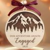 Our Adventure Awaits Engaged Photo Ornament 2025 Personalized Couple Picture Frame Wedding Announcement Gift Idea