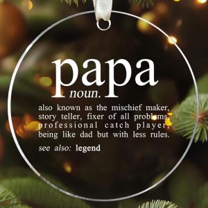 Papa Grandpa Definition Christmas Ornament Best Papa Ever Grandparent Gift From Grandchildren Grandfather Keepsake