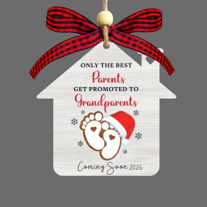 Promoted To Grandparents Christmas Ornament Baby Announcement 2026 Expecting Grandparents Gift Footprints Decor