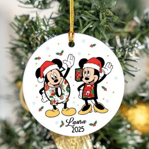 Six Seven 6 7 Mickey and Minnie 2025 Ornament Disneyland Couple Meme Christmas Gift