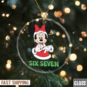 Six Seven Christmas Mouse Ornament Cute Santa Mouse 67 Glass Decor Funny Holiday