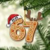 Six Seven Ginger Cookie Ornament 2025 Festive Cookie Style Decor With Reindeer Antlers