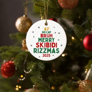 Skibidi Ohio Rizz Sigma Toilet Ornament Six Seven Christmas