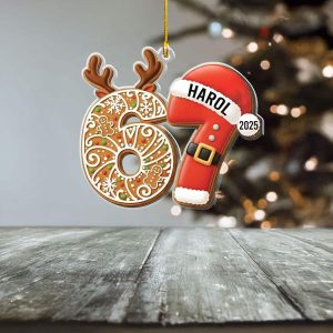 Trending Funny 67 Acrylic Ornament – Six Seven Christmas 2025 Ornament Six Seven Christmas